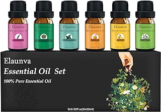 Essential Oils Aromatherapy Set - 6 Oils for Diffusers, Home Care, Candle Making Scents, Fragrance, Humidifiers,Tree Eucalyptus Lavender Orange Peppermint Lemon Gifts (6 * 10mL)