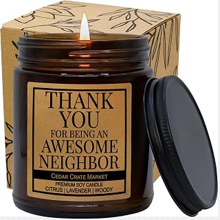 House Warming Gifts New Home Women Men Couple 2025 - Thanks for Being an Awesome Neighbor, Funny Housewarming Present Ideas, Apartment Decor, Candles for Friend, Hostess 100% Soy Wax, Made in USA