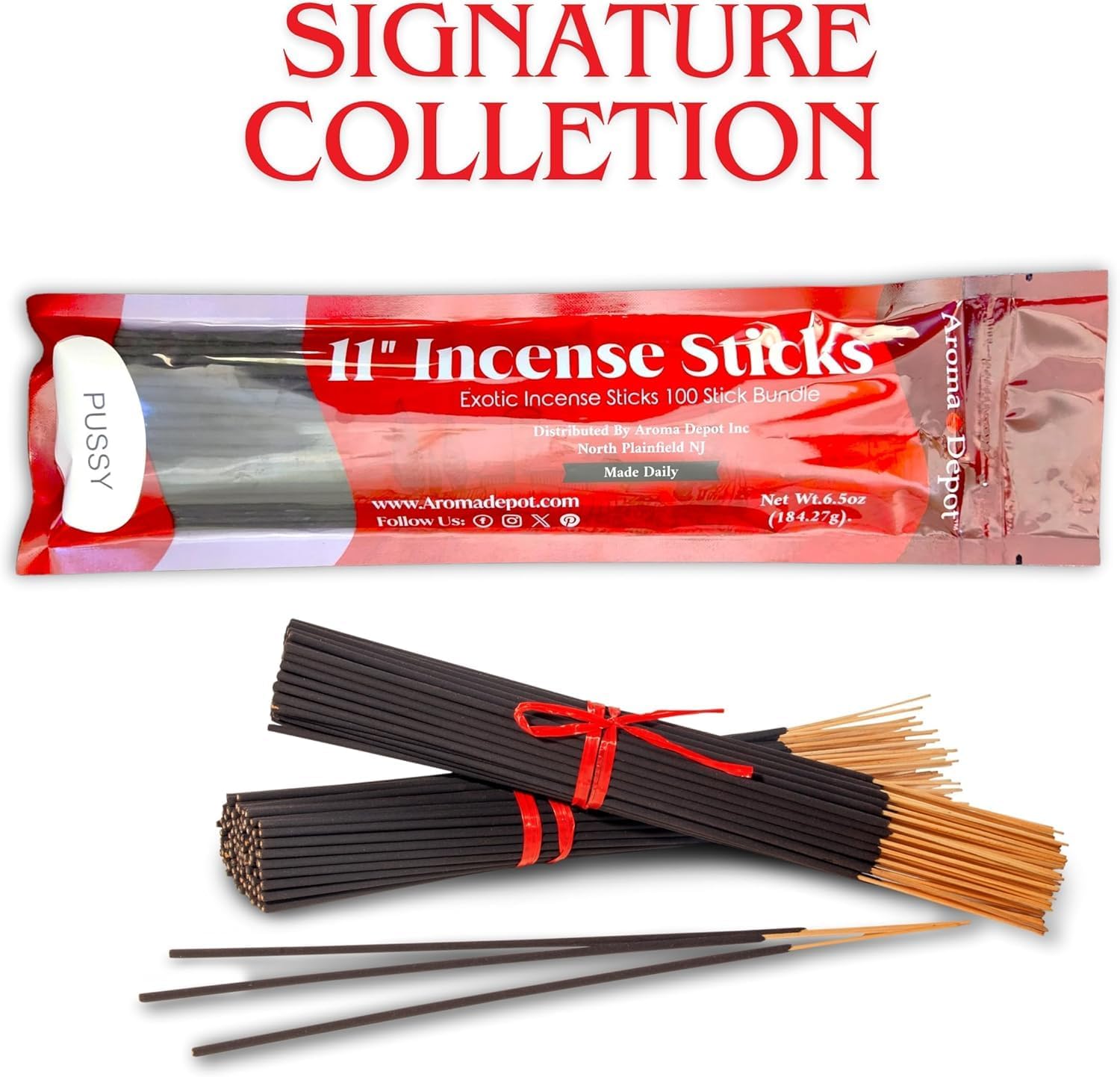 Egyptian Musk Exotic 11'' Incense Sticks. Approx. 85 to 100 Sticks Per Bundle, Each Natural Stick Burns for 45 mins to 1 Hour Each. Long Lasting. 100% Pure