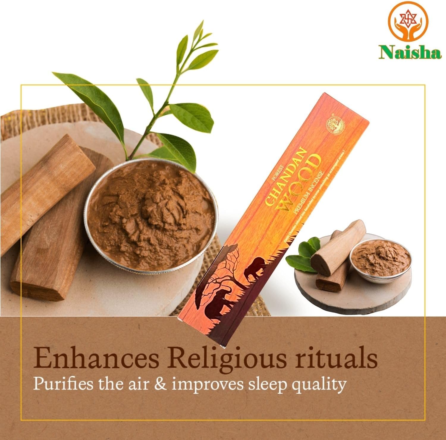 Naisha Incense Sticks Gift Set of 4 (50 Gm Each) Fine Quality Sticks for Positivity Yoga & Meditation, Long Lasting Fragrance, Mystic Lavender, Chandan Wood, Lajawab, Yogi (Good Vibes)