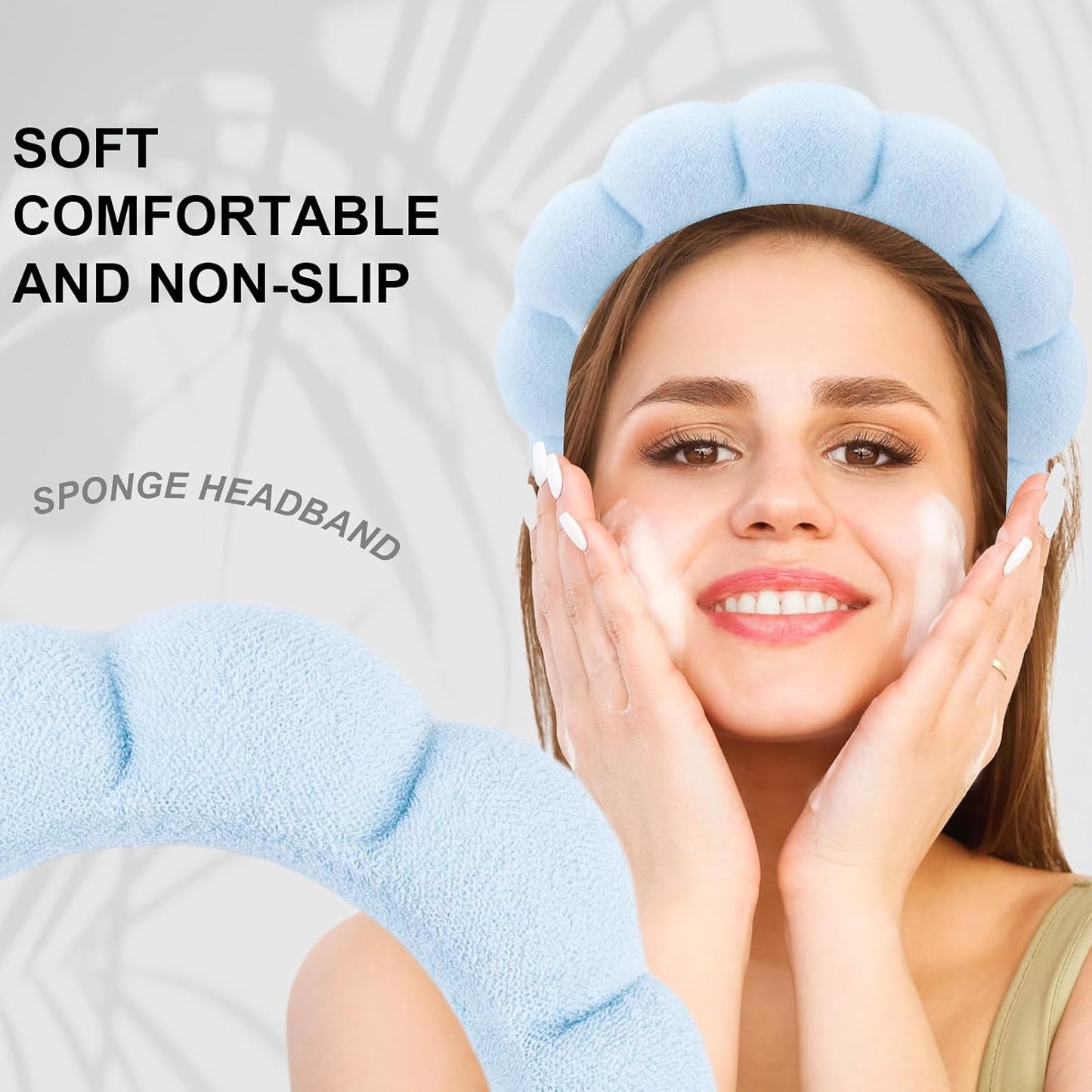 Canitor 4 PCS Spa Headband for Washing Face, Facial Skincare, Terry Cloth Sponge Makeup, Puffy Face Wash for Mask Skin Treatment - Teen Girl Trendy Stuff Christmas Gifts