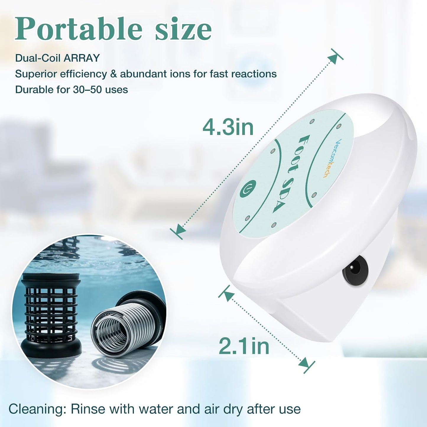 Portable Ionic Detox Foot Bath Machine, Ionic Detox Foot Spa Chi Cleanse with 5 Liners for Home Use Spa Club Salon or Holiday Travel Gift US Stock(Tub not Include)