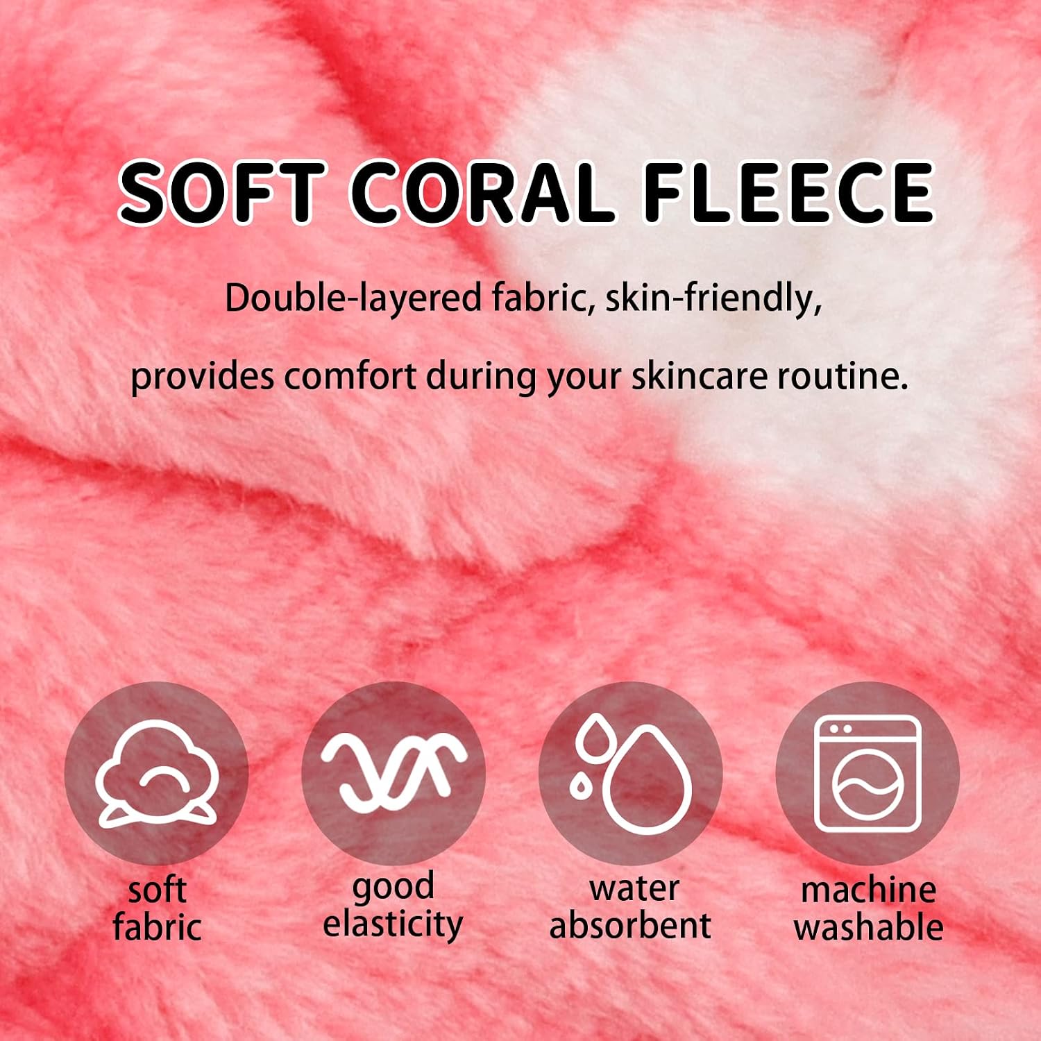 WHAVEL 9 Pack Pink Microfiber Hairband for Washing Face, Makeup Headband Skincare Headbands with Cute Bow, Fluffy Face Wash Headband for Women