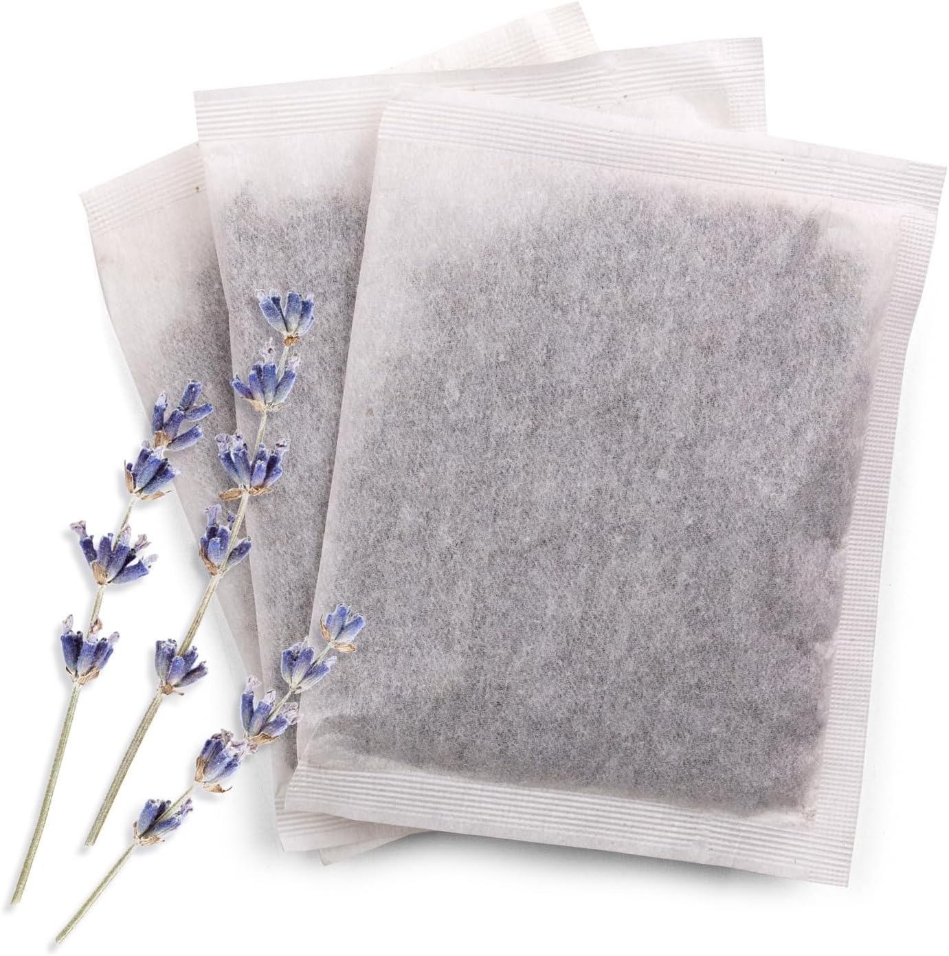 Lavender Laundry Sachets, by Herb Co, Lavandula x Intermedia, Natural, Reusable Dryer Fabric Softener and Closet Freshener, Kosher, Pack of 18