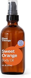 Plant Therapy Sweet Orange Body Oil 4 oz Uplifting & Mood-Boosting Scent, Made with only Two All-Natural Ingredients, Hydrates & Nourishes Skin