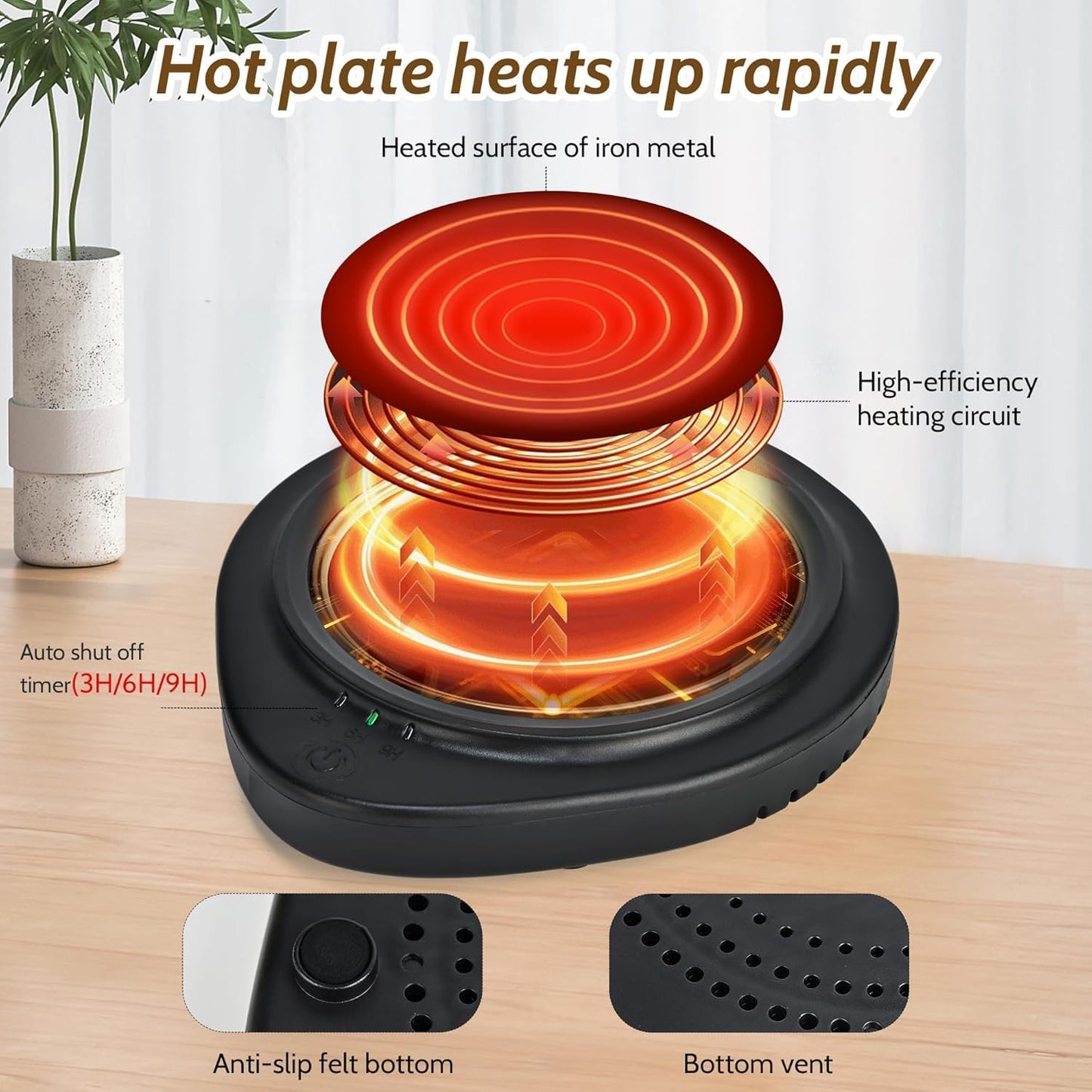 Candle Warmer and Mug Warmers with Timer, Safely Releases Scents Without a Flame, Melt The Candle Quickly, Enjoy Your Warm Coffee Tea Milk Beverage. Gifts for Festival Birthday Women Men Mom Dad