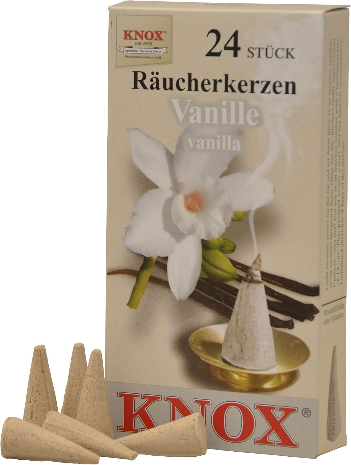 Knox Vanilla Scent German Incense Cones Made in Germany for Christmas Smokers