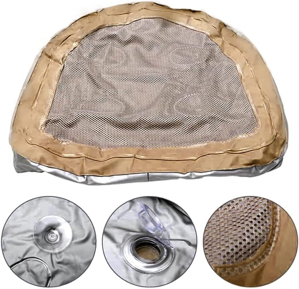 Inflatable Hot Tub Seat Booster with Suction Cups & Mesh Cover, Dual Use Inflatable Hot Tub Cushion Seat, Non Slip Blow Up Pillow Hot Tub Chairs Accessories for Adults Elderly Spa Bathtub