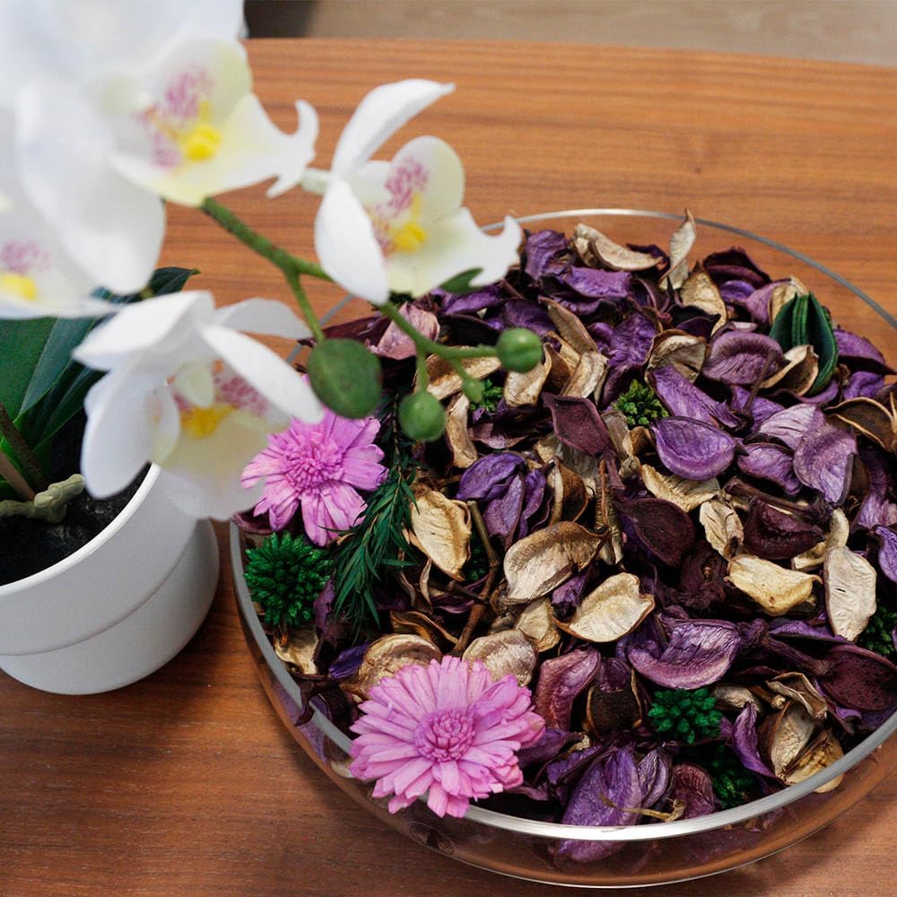 Qingbei Rina Spring Potpourri Bags,Lavender Scented Potpourri Bowl Filler,Purple Decorative Dried Flowers,Home Fragrance Sachet of Petals, Vase Fillers,Bathroom Decor(8.4 oz)