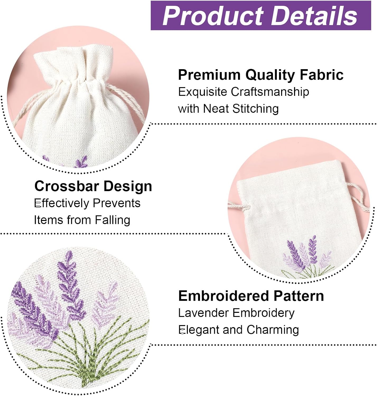 12 PCS Small Burlap Gift Bags Lavender Sachet Bags Lavender Sachet Jewelry Bag Drawstring Cotton Linen Pouch Mini Drawstring Fabric Bag for DIY Craft Filling Spice Jewellery Wedding, 4 X 5.7 Inch