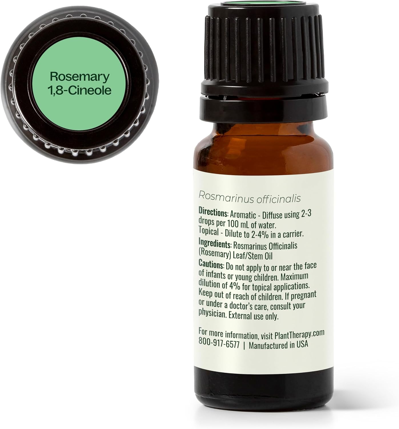 Plant Therapy Rosemary Essential Oil for Hair Growth, 100% Pure, Undiluted, Natural Aromatherapy for Diffuser & Rosemary Oil for Hair & Scalp, Therapeutic Grade 10 mL (1/3 oz)