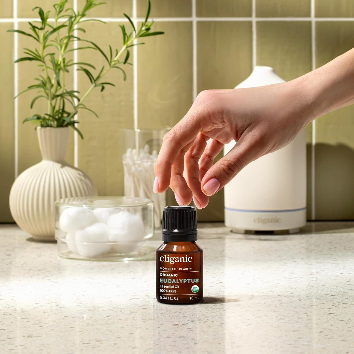 Cliganic Organic Eucalyptus Essential Oil for Diffuser, 100% Pure 0.51 Oz