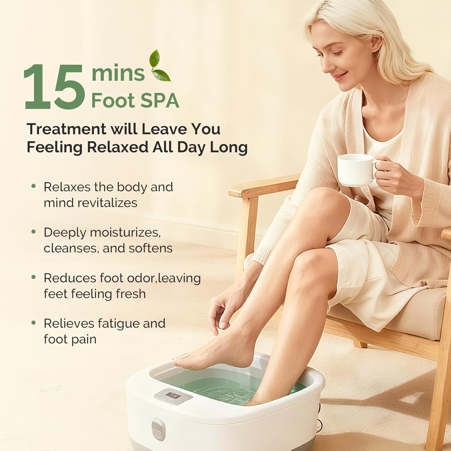 MelodySusie Tea Tree Oil Foot Soak with Sea Salt - Moisturizing Pedicure Treatment for Softening Calluses & Soothing Tired Feet - 16oz Relaxing Foot Bath to Refresh & Rejuvenate 1 Pound