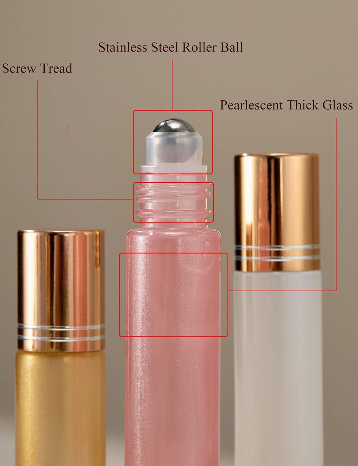 Qeuly 10ml Roll on Bottles - 6 Color Essential Oils Bottles, Thick Glass with Stainless Steel Roller Balls, Empty for Aromatherapy, Perfumes and Lip Balms