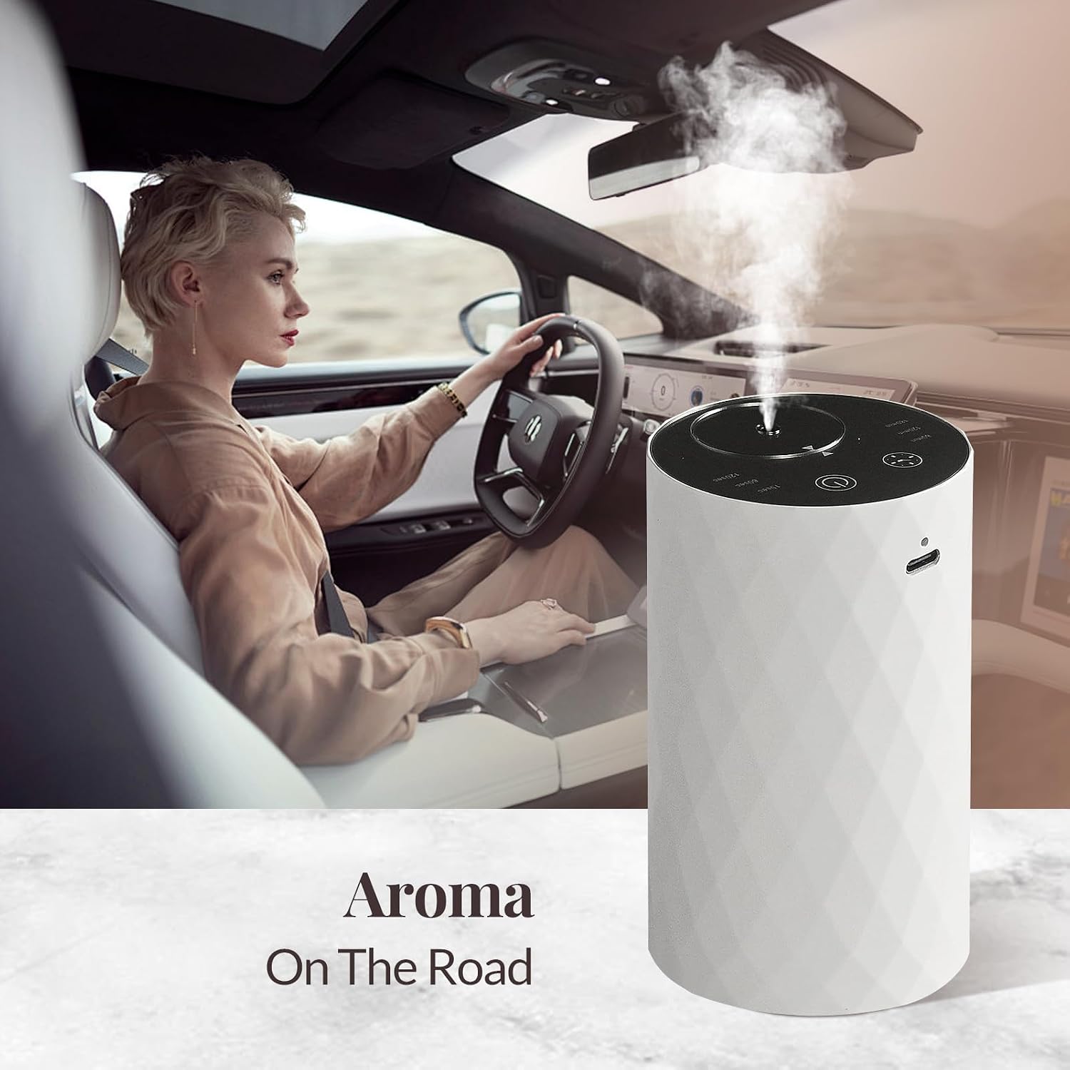 Waterless Essential Oil Diffuser - Portable Aromatherapy Scent Machine with 3 Mist Modes & Timer