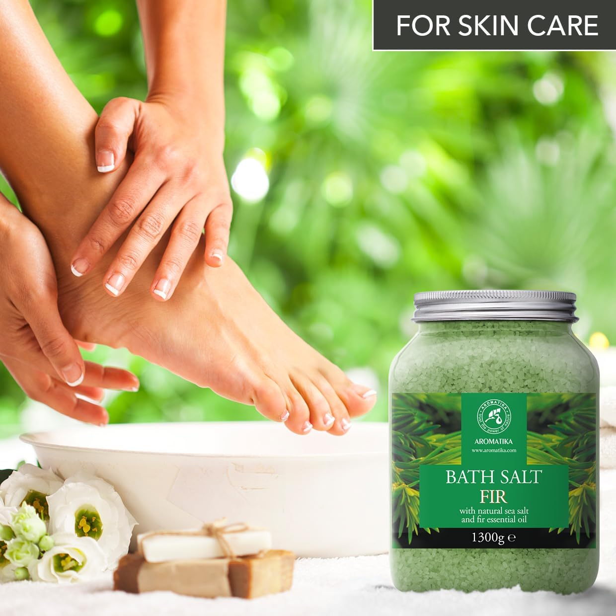 Fir Bath Salt with Natural Fir Essential Oil 46 Ounces - Natural Bath Sea Salt - Coniferous Salts - Best for Bath - Relaxing - Body Care - Beauty - Aromatherapy