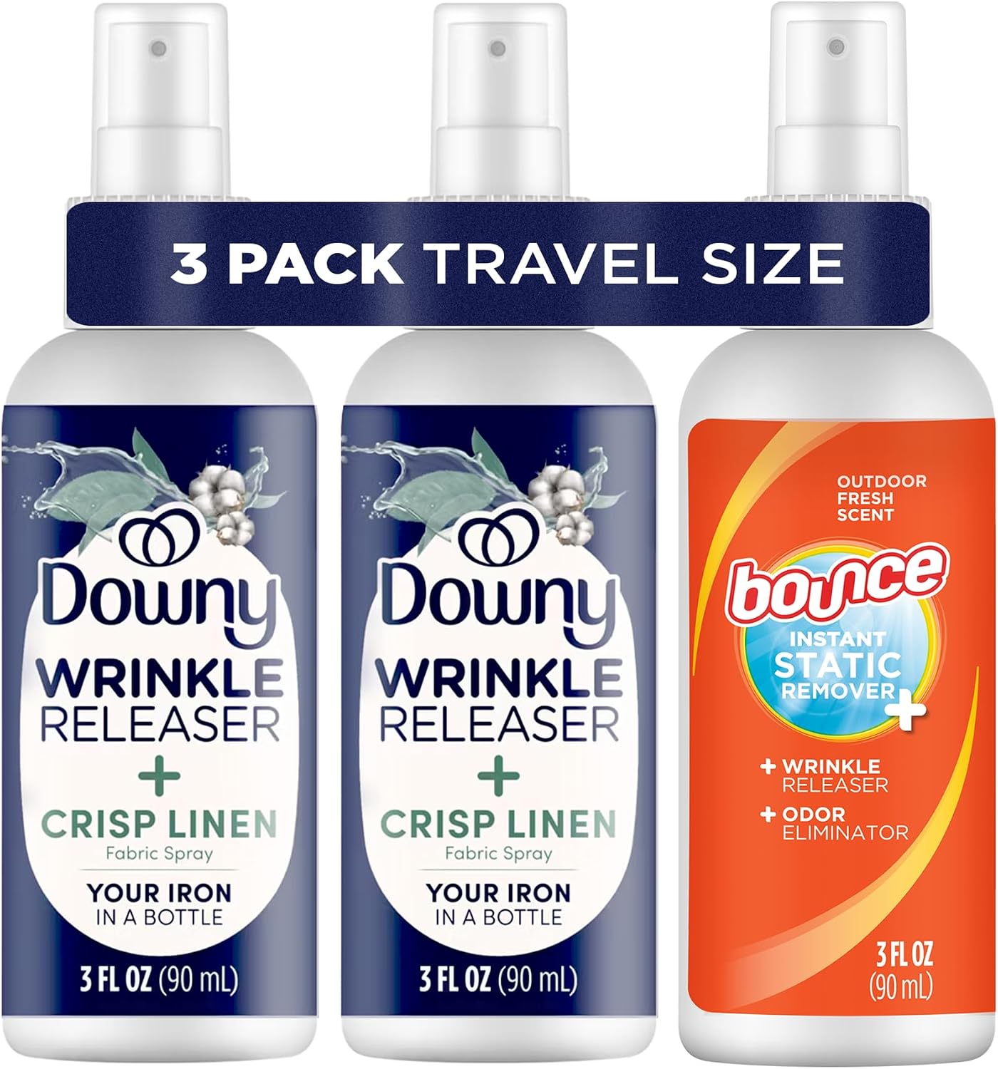 Downy Wrinkle Release Spray Bundle w/Bonus 3oz Bounce Spray Sample - 3 Pack