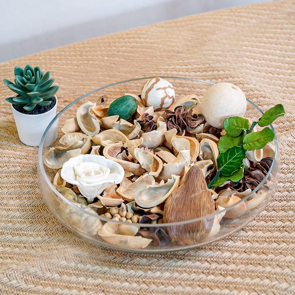 Qingbei Rina Spring Potpourri Dried Flowers,Peach Scented Decorative Potpourri Bowl Filler,Vase Filler,Home Fragrance Smell,Bathroom Decor,14 oz(White)