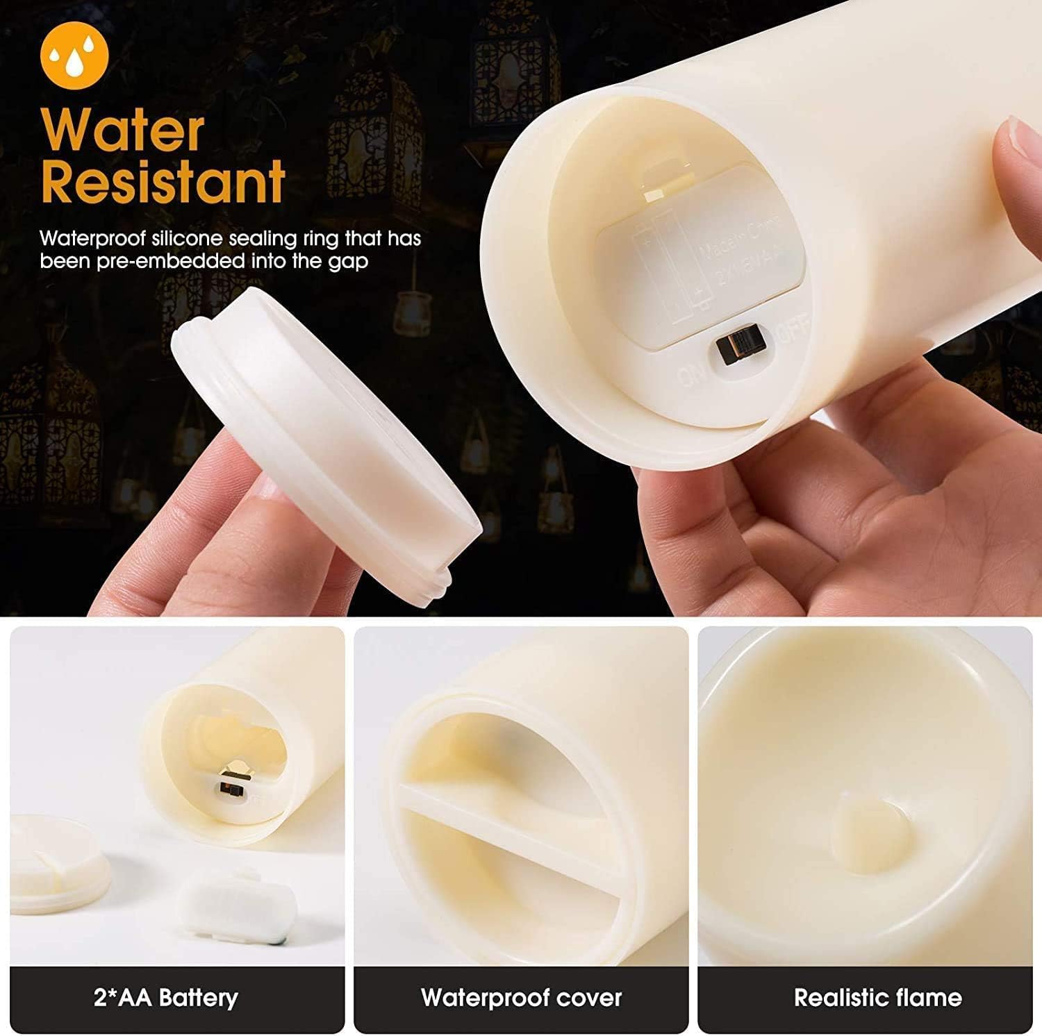 Flameless Candles with Remote Control Waterproof Outdoors & Indoors, Battery Candles with Remote Timer, Decorative Remote Led Candles. (D 2.2''X H 4'' 5'' 6'' 7'') -12-Pack.