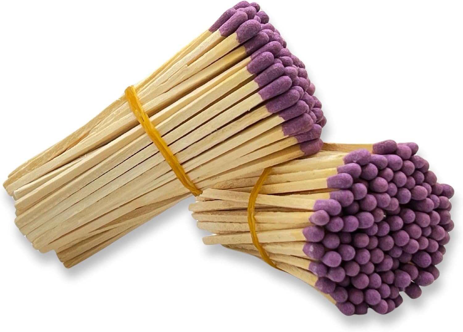 Premium Long Wood Bulk Safety Matches, 200 Count, for Candles, Campfires, Grills, 4 inch Purple Tip, Striking Stickers Included, Cute Decorative Matches for Home, Gifts, Events (Purple, 200)