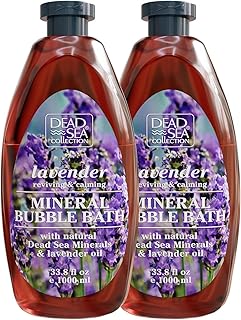 Dead Sea Collection Bubble Bath with Lavender for Women and Men - Lavender Oil and Pure Dead Sea Minerals - Nourishing and Moisturizing Skin - Pack of 2 (67.6 fl.oz)
