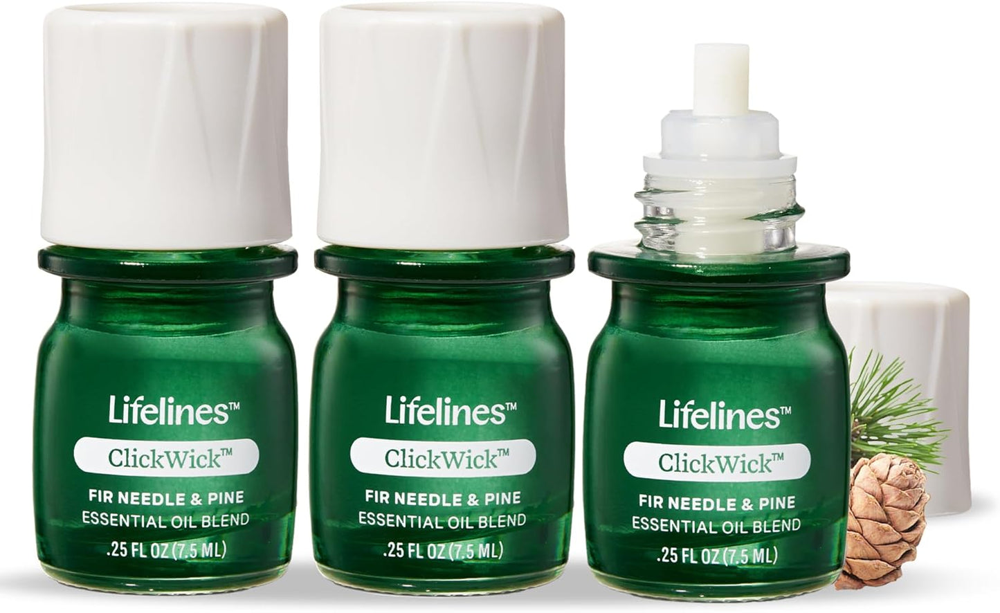 ClickWick Essential Oil Blends for Lifelines Diffusers, 3-Pack Walk in The Woods Set - Essential Oil Blend Refill for Candle, Plant & Shower Aromatherapy Diffuser - Fragrance for Diffusers