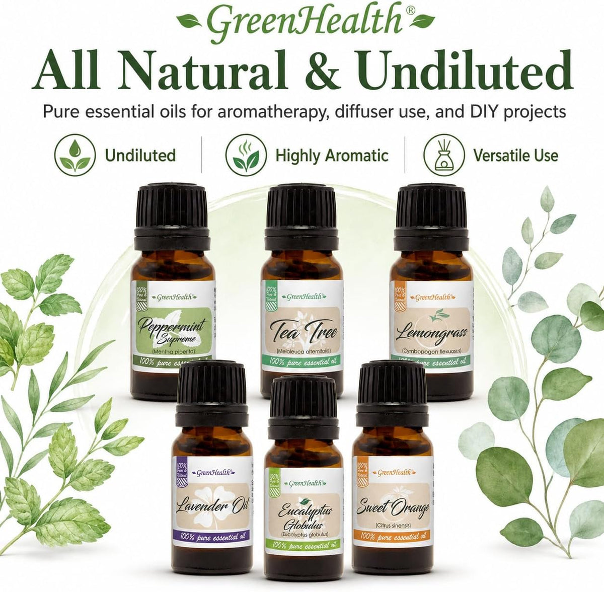 GreenHealth Top 6 Essential Oil Gift Set