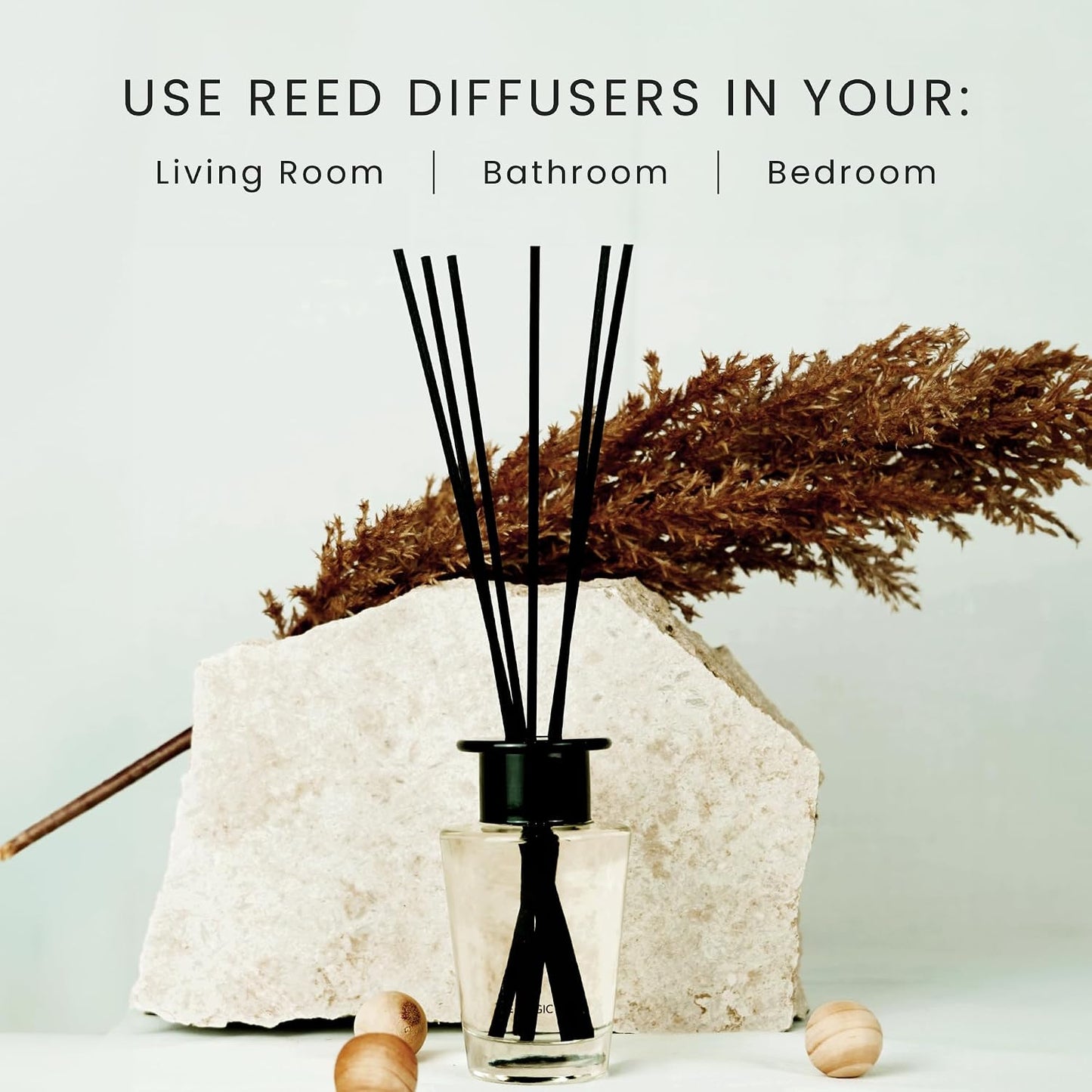 The Magic Scent Mahogany & Teakwood Reed Diffuser for Home - Luxury Scent Diffuser with Premium Fiber Reeds for Lasting Gentle Dispersal - Natural, Toxin-Free Aroma Inspired by Ambercrombie & Fitch