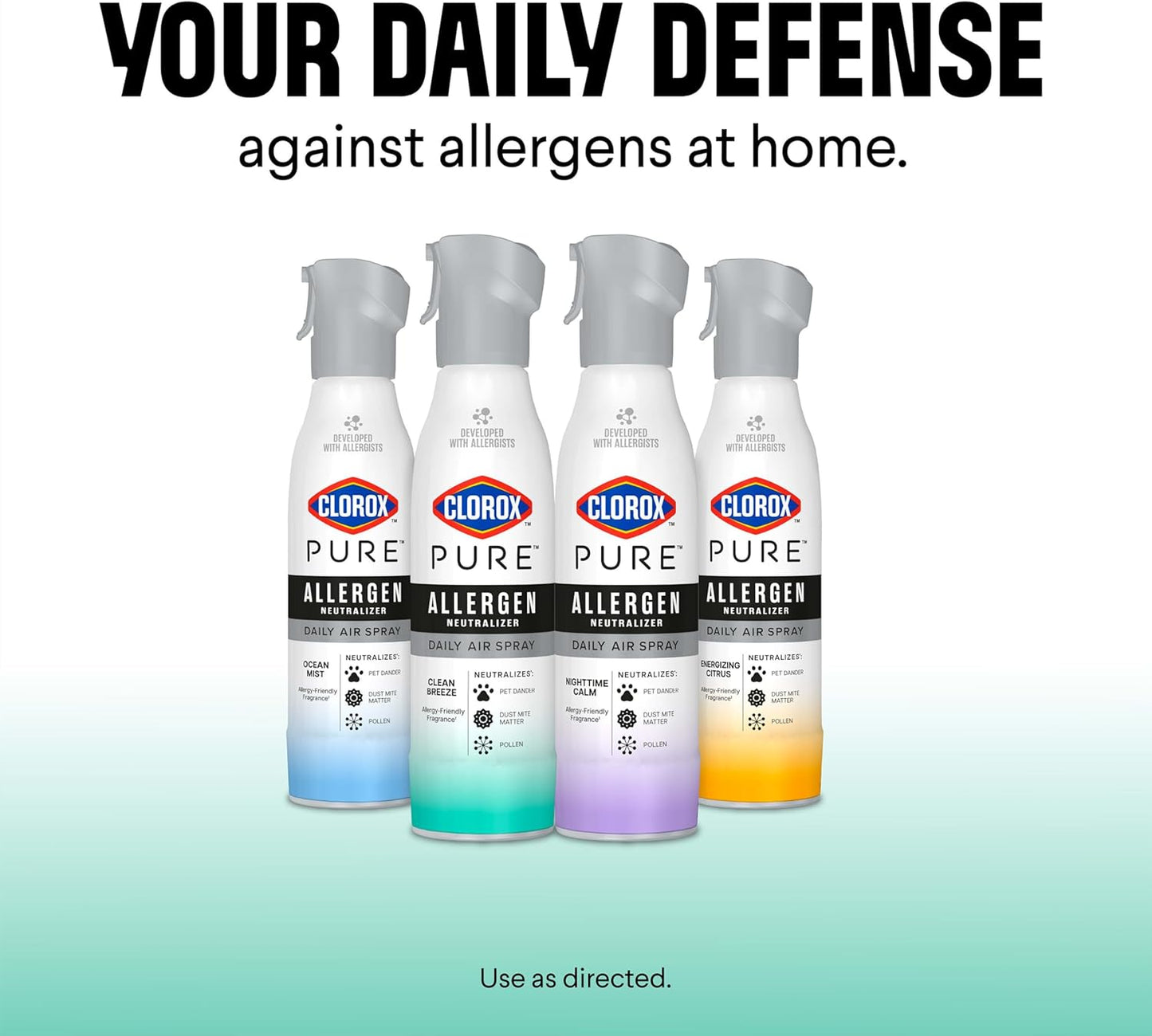 Clorox PURE Allergen Neutralizer Daily Air Spray, Clean Breeze, 8 Ounces