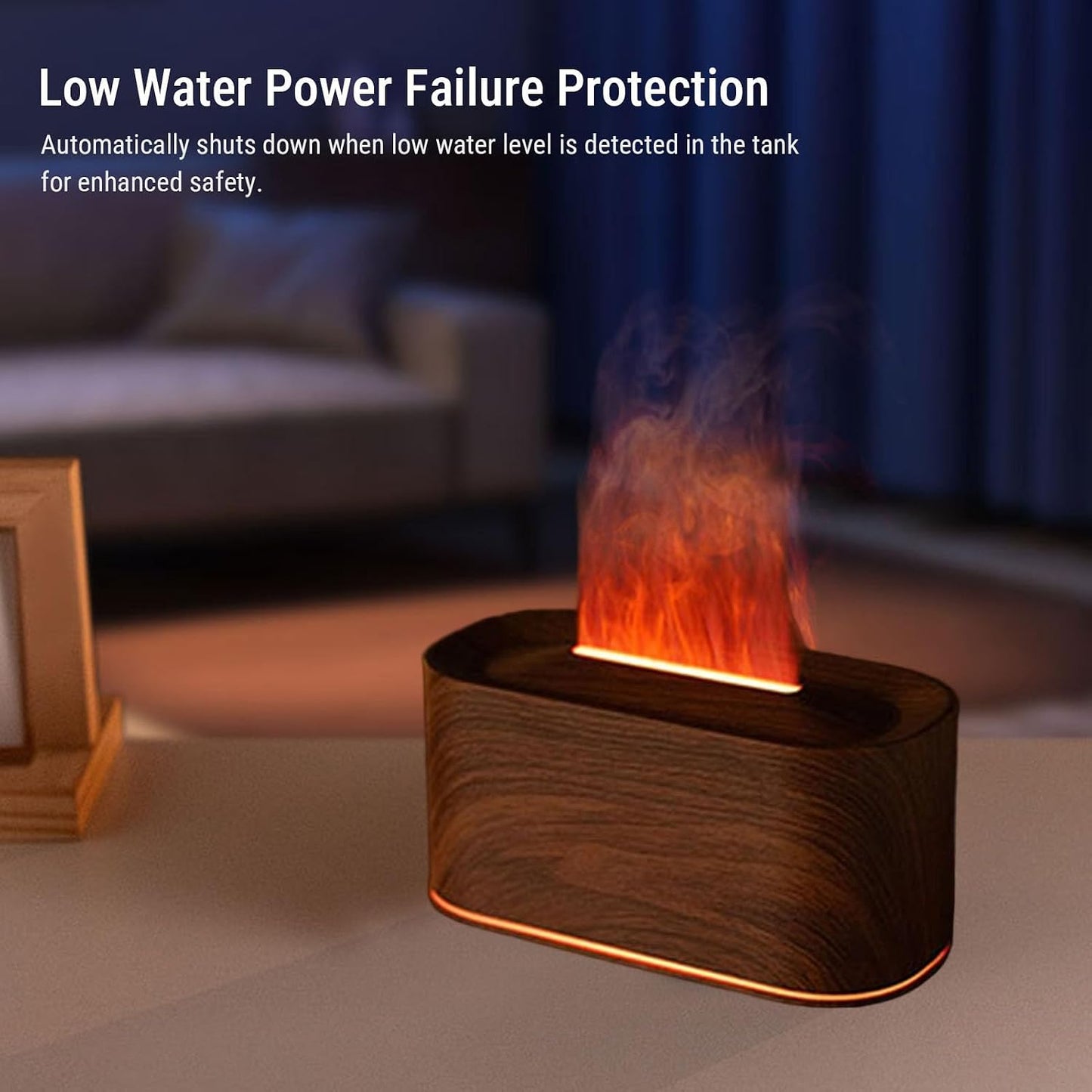 Fafeicy Essential Oil Diffuser, Dark Wood Grain Ultrasonic Humidifier with 7 Color Changing Lights for Home Bedroom Office (Dark Wood Grain)