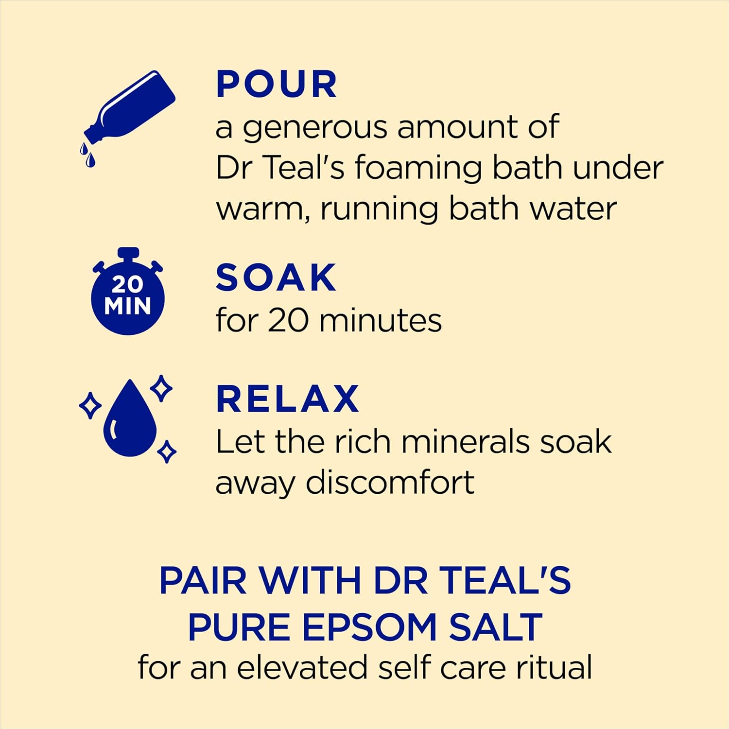 Dr Teal's Foaming Bath with Pure Epsom Salt, Shea Butter & Almond, 34 fl oz (Pack of 4) (Packaging May Vary) & Foaming Bath with Pure Epsom Salt, Prebiotic Lemon Balm & Essential Oils, 34 fl oz