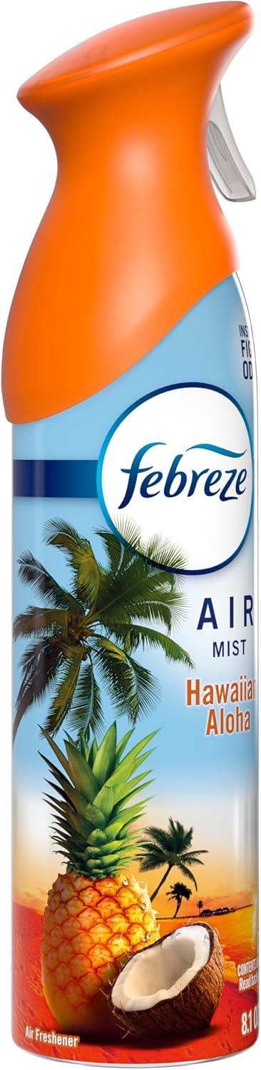 Febreze Air Mist, Air Freshener Spray, Odor Fighting Room Spray, Deodorizer for Home Bathroom Kitchen Office Apartment Dorm Room Classroom, Hawaiian Aloha, 8.1oz, 6ct