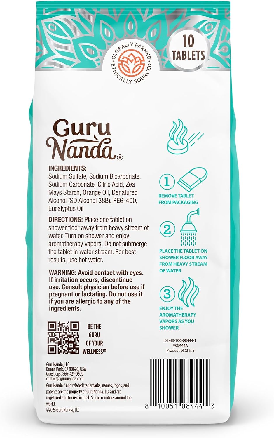 GuruNanda Uplift Shower Steamer Tablets (Pack of 10) - 100% Natural Orange Essential Oil Helps with Mood Enhancement & Relaxation and Eucalyptus aids in Congestion - Perfect for Home Spa & Self Care