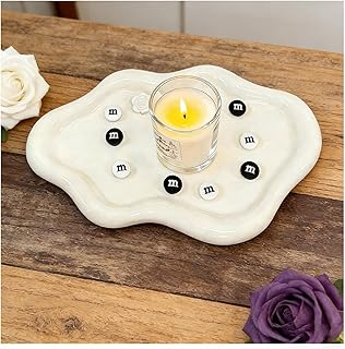 Ceramic Jewelry Tray, Cute Cloud Tray, White Trinket Dish, Ring Holder for Vanity Bathroom Nightstand Decor, Small Ring Dish Birthday Gifts for Women, Jewlery Plate Bowl for Keys, Candles