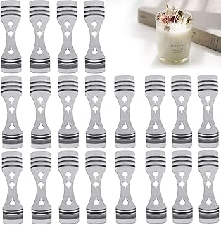 DINGPAI 20pcs Metal Candle Wick Centering Devices, Silver Stainless Steel Candle Wick Holder