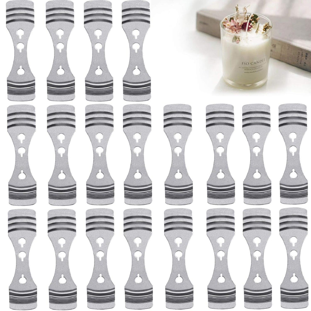DINGPAI 20pcs Metal Candle Wick Centering Devices