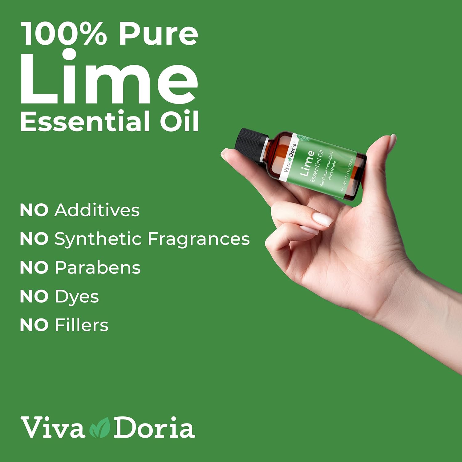 Viva Doria Lime Essential Oil, 100% Pure, Natural, Mexican Lime Essential Oil, Undiluted, for Aromatherapy | Food Grade, 30 mL (1 Fluid Ounce)