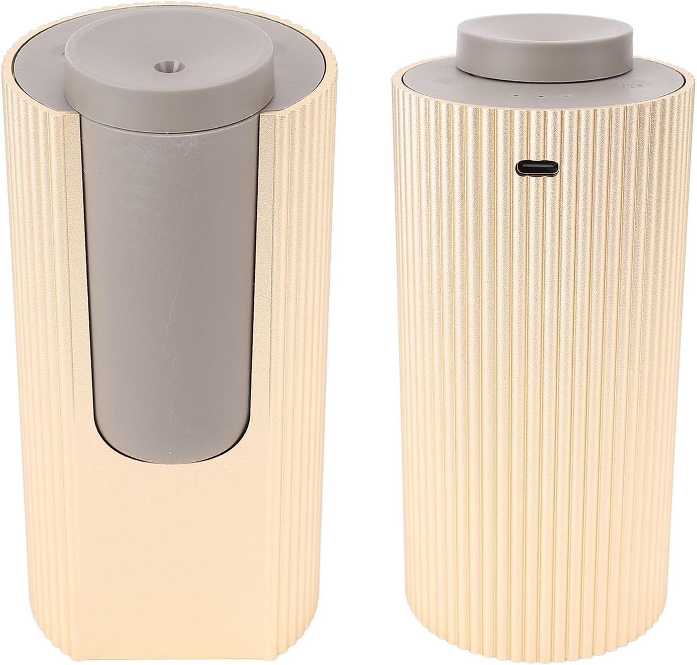 Waterless Essential Oil Diffuser Stylish Aluminum Alloy Dual Fluid Cold Mist Aromatherapy Machine for Bedroom Office, Compact Car Fragrance Diffuser (Gold)