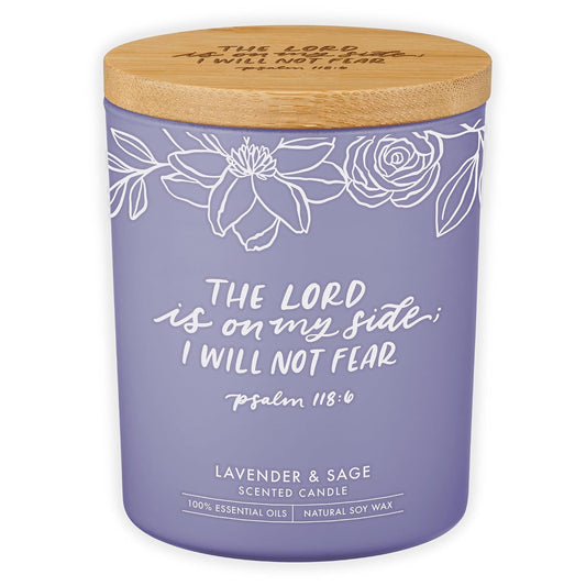 Christian Art Gifts Soy Wax Scented Candle: Lavender & Sage Scent