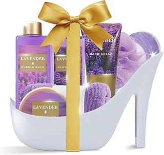 Spa Luxetique Gifts for Women 8pcs Relaxing Lavender Gift Set for Women High Heel Spa Gift for Womens Birthday Gifts for Womens Mom Grandma Teacher Nurse