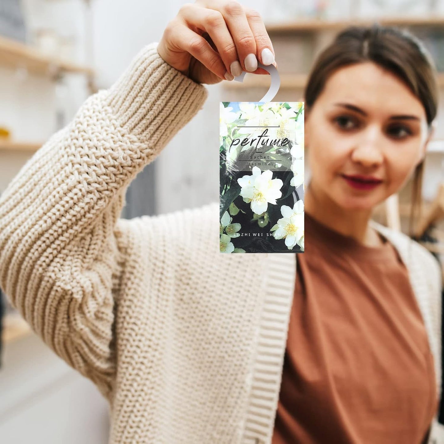24 Pcs Large Hanging Closet Deodorizer Air Freshener Scented Sachets for Drawers and Closets Long Lasting Lavender Sachet Bags Drawer Freshener for Clothes (Lavender, Jasmine, Waves, Tulip)