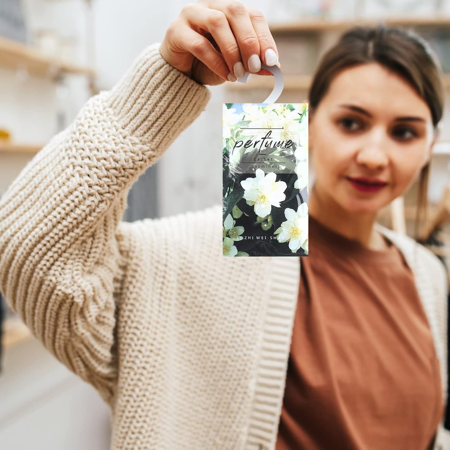 24 Pcs Large Hanging Closet Deodorizer Air Freshener Scented Sachets for Drawers and Closets Long Lasting Lavender Sachet Bags Drawer Freshener for Clothes (Lavender, Jasmine, Waves, Tulip)