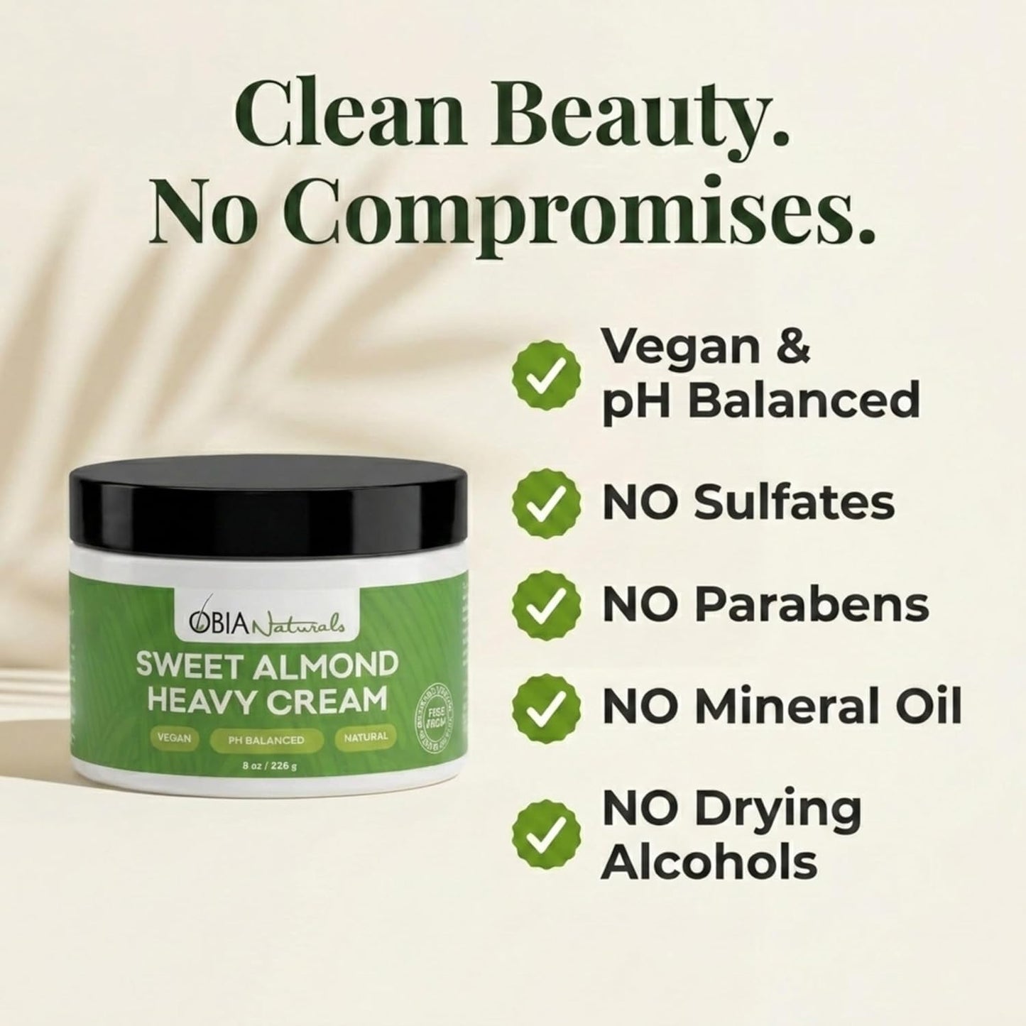OBIA Naturals Sweet Almond Heavy Cream — Rich Moisture Leave-In Conditioner, 8 Oz
