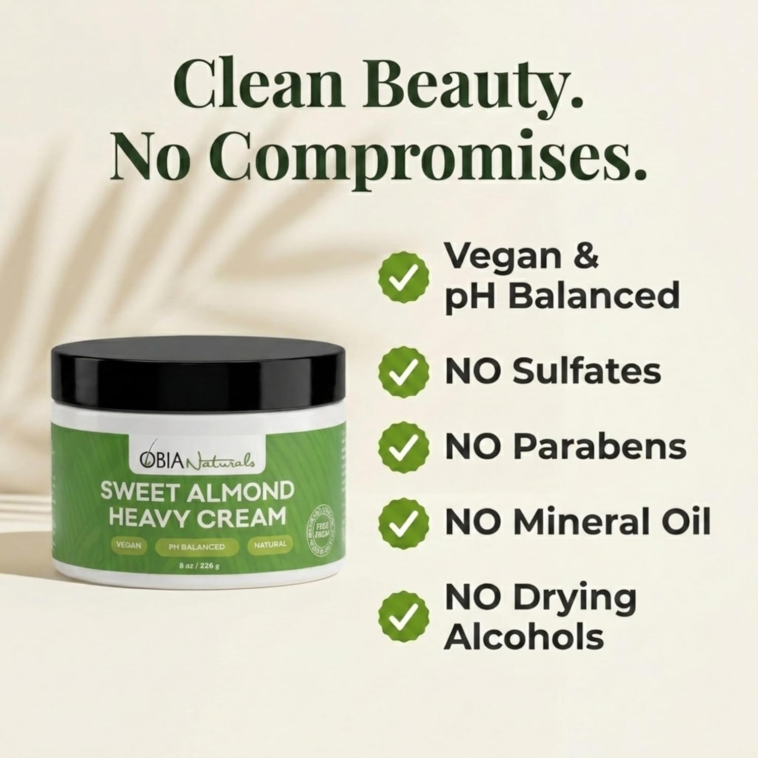 OBIA Naturals Sweet Almond Heavy Cream — Rich Moisture Leave-In Conditioner, 8 Oz