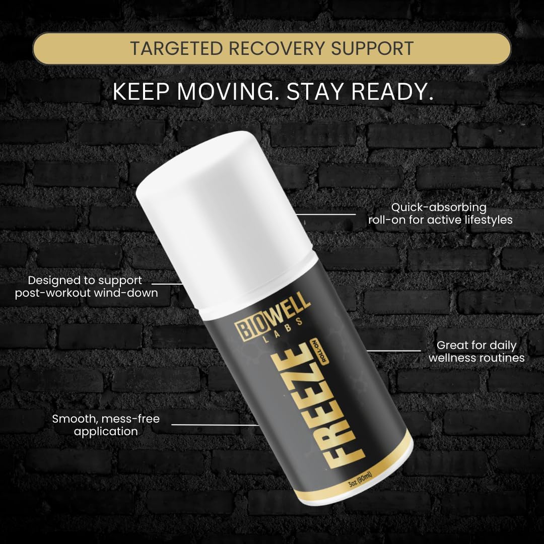 BioWell Freeze Roll-On Fast-Absorbing Cooling for Post-Workout & Active Lifestyle Support