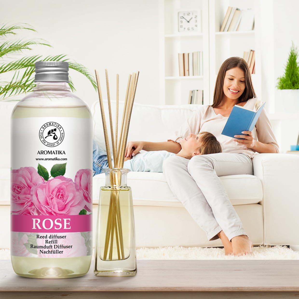 Rose Reed Refill Diffuser 17 Fl Oz - Room Diffuser Refill - Home Fragrance - Room Freshener - Scented Diffuser with Rose Aroma - Diffuser with Rose Scent - Floral Fragrance