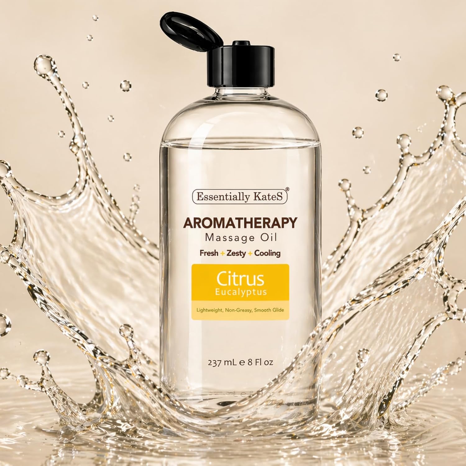 Aromatherapy Massage Oil – Citrus & Eucalyptus – Lightweight, Non-Greasy Body Oil with Fractionated Coconut Oil – Refreshing, Uplifting – 8 fl oz