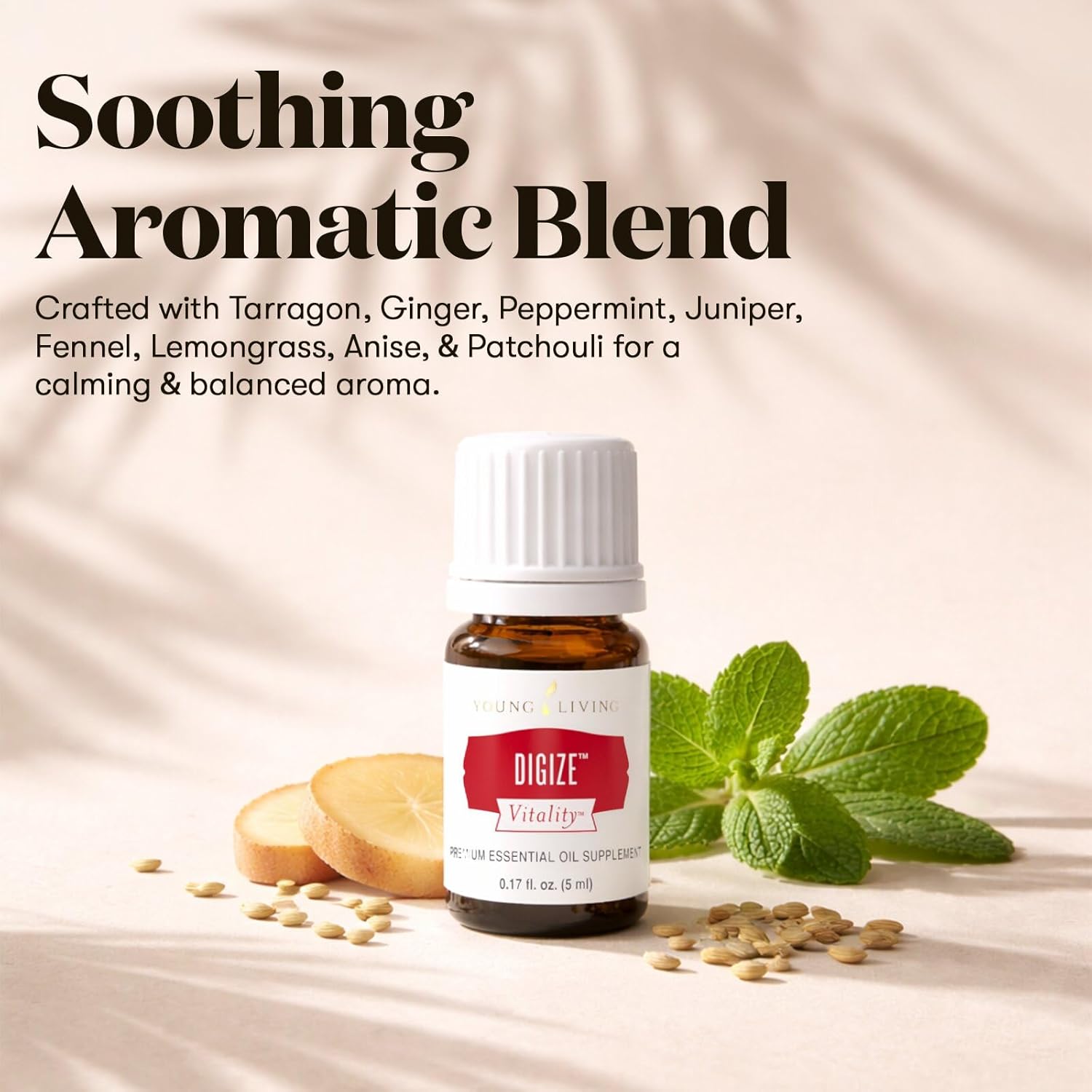 Young Living DiGize Essential Oil Blend | 5 ml | Soothing Aromatherapy Experience | Ideal for Diffusion & Massage | Premium Quality | Complex, Calming Aroma for Relaxation