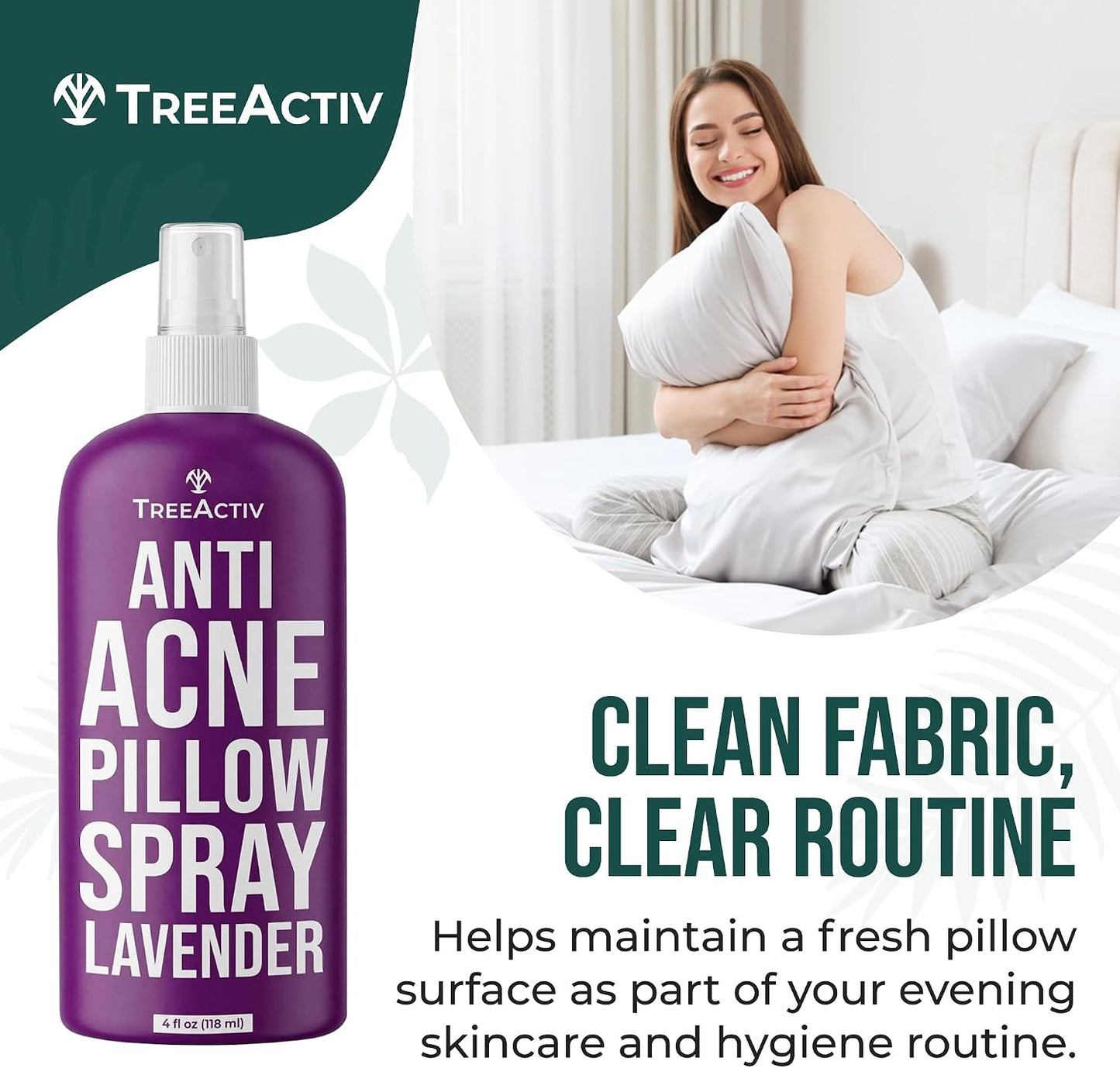 Anti-Acne Pillow Spray, 4 fl oz, Lavender Sleep Spray, Pure Lavender Essential Oil Air Freshener, Pillow Linen Spray for Bedding, Aromatherapy, 1000 Sprays