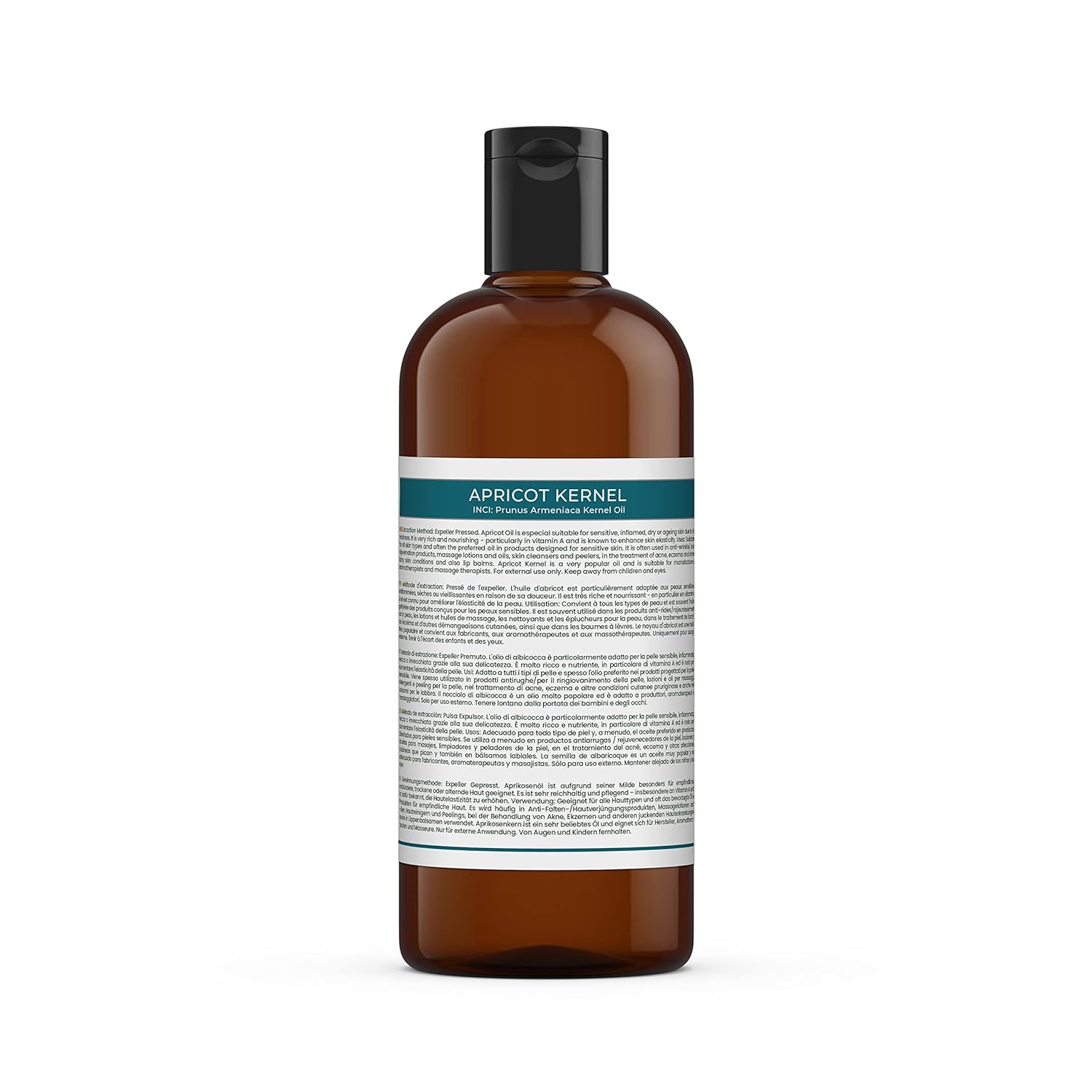 Mystic Moments Apricot Kernel Organic Carrier Oil 500ml | Prunus Armeniaca | Lightweight Moisturising Treatment for Soft Skin & Radiant Hair | Natural Care for Skincare, Massage & Haircare